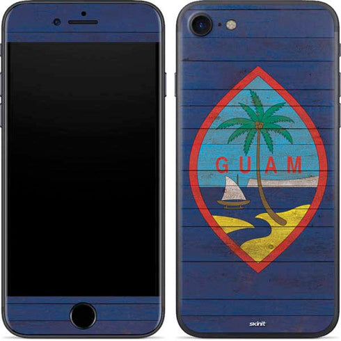 Guam Flag Dark Wood iPhone 8 Skin